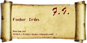 Fodor Irén névjegykártya