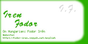iren fodor business card